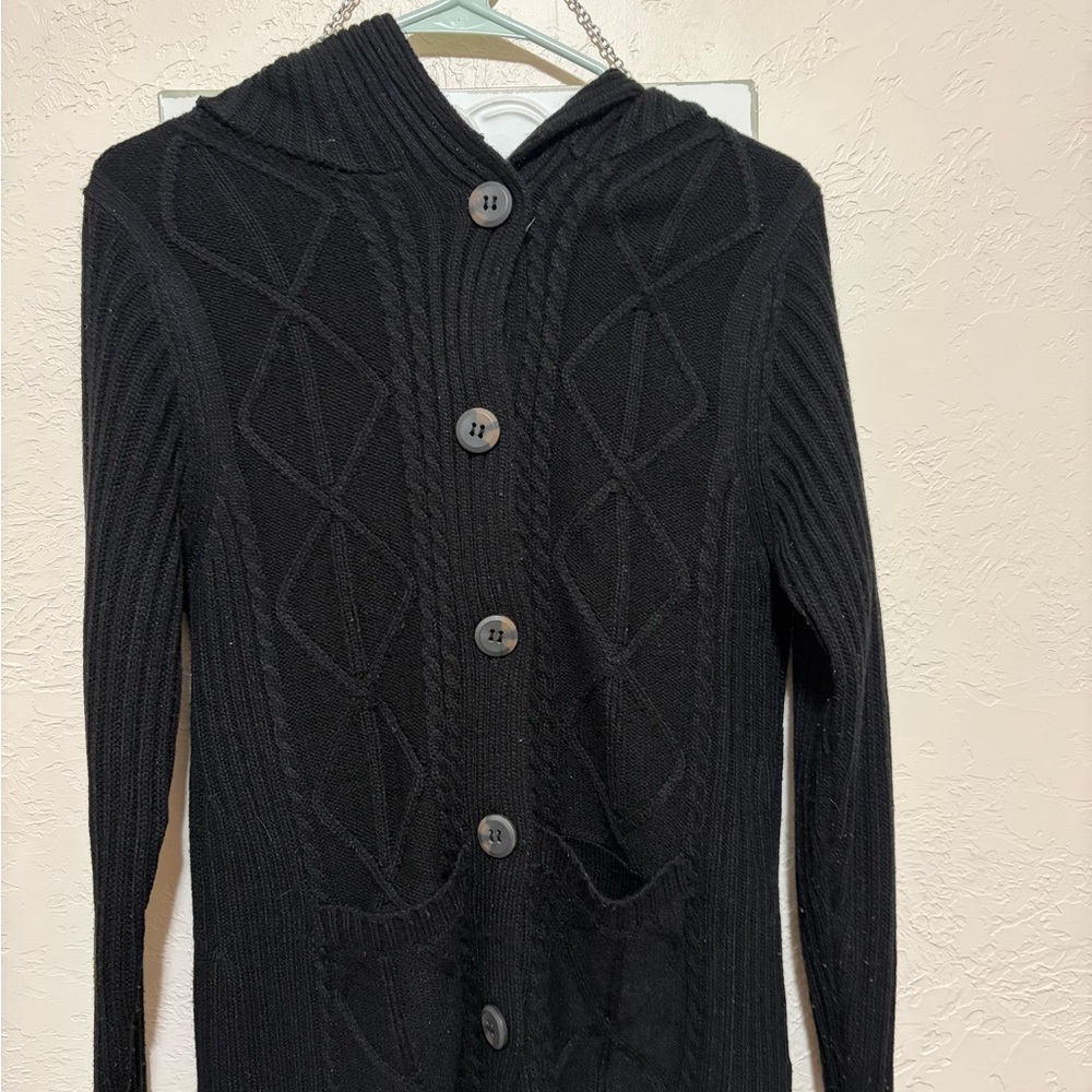Black Button-Up Women's Cardigan